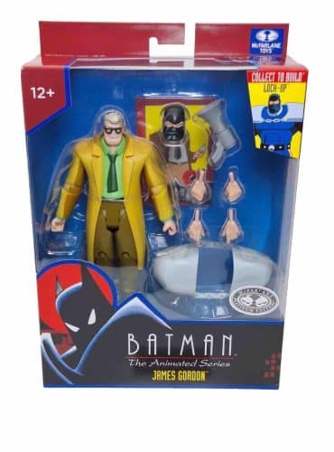 "Limited-edition McFarlane Batman Animated Series Commissioner James Gordon Platinum Chase figure."