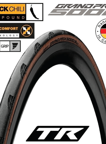 "Continental Grand Prix 5000 S TR Tubeless Tire 700x30C in Black and Transparent, designed for high-performance cycling."