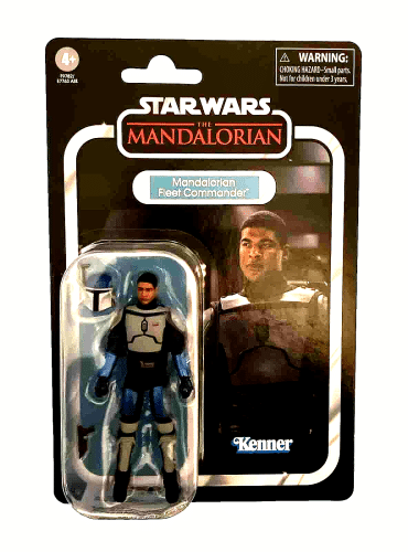 "Star Wars TVC Vintage Collection Mandalorian Fleet Commander 3.75" action figure in signature armor."