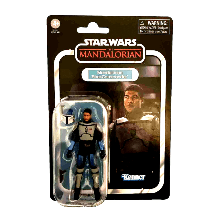 "Star Wars TVC Vintage Collection Mandalorian Fleet Commander 3.75" action figure in signature armor."