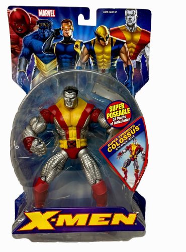 "2006 ToyBiz Marvel X-Men Classics 7-inch Colossus action figure with interchangeable hands and display base."