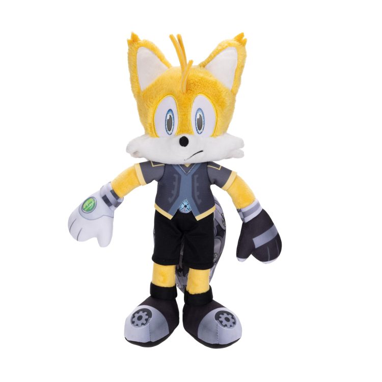 "Jakks Pacific Sonic Prime 13-inch Tails Plush Toy in vibrant colors, perfect for Sonic fans."