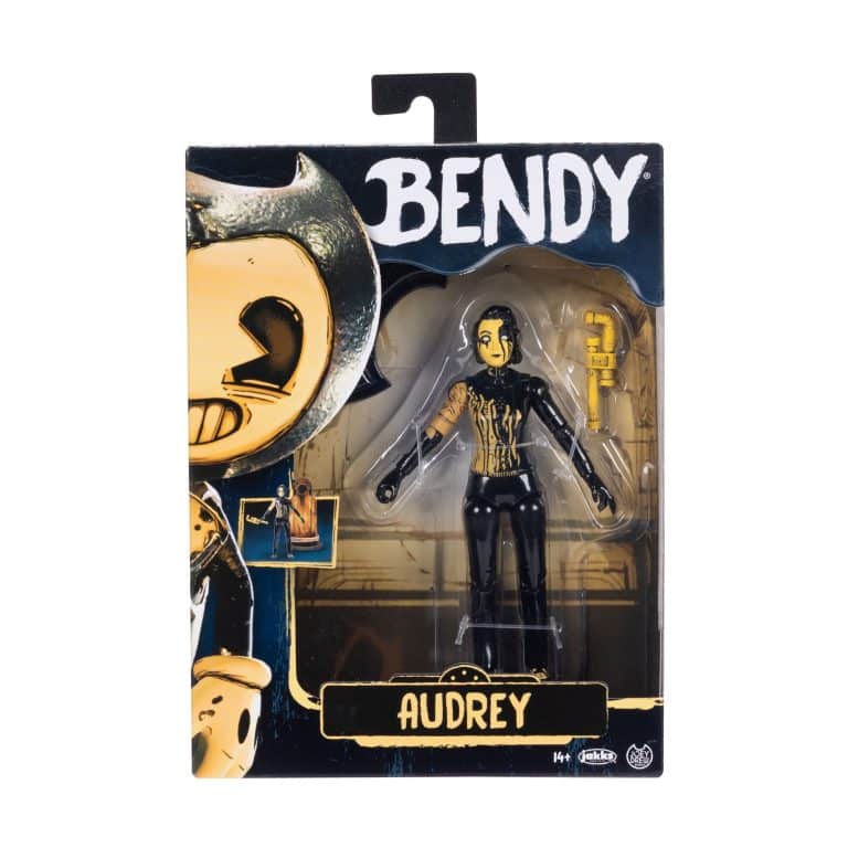 "5-inch Bendy & The Ink Machine Audrey action figure holding a Gent Pipe, by Jakks Pacific 2024."