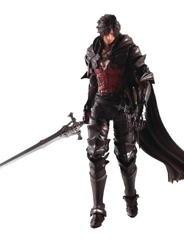 "Final Fantasy XVI: Clive Rosfield action figure with long sword, short sword and interchangeable hands by Square Enix."