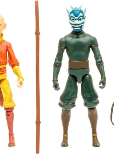 "5-inch McFarlane Avatar: The Last Airbender Aang and Zuko action figures with Air Scooter and Fire Daggers."