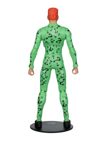 "McFarlane DC Multiverse The Riddler action figure with detailed green suit and question mark cane."