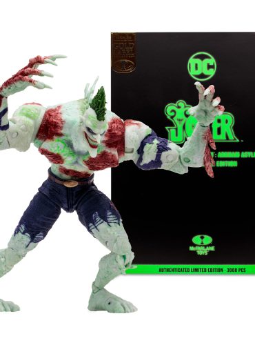 "Glow-in-the-dark McFarlane DC Multiverse The Joker Titan MegaFigure with 22 points of articulation."