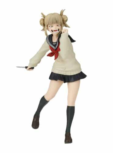 "My Hero Academia Himiko Toga figure by Banpresto, posed menacingly in her iconic school uniform."