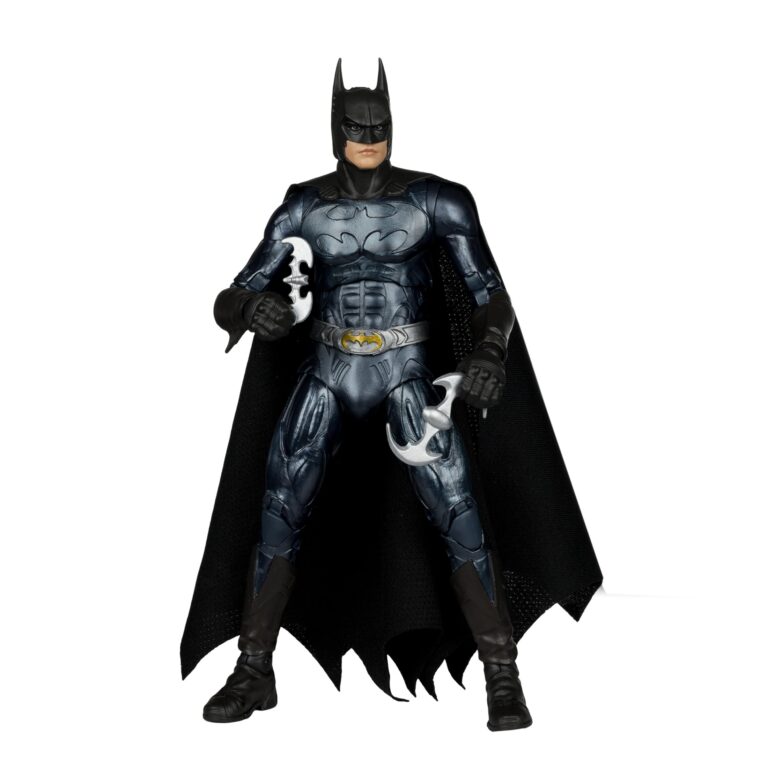 "7-inch McFarlane DC Multiverse Batman figure from Batman Forever, featuring detailed design, 22 points of articulation, and accessories."