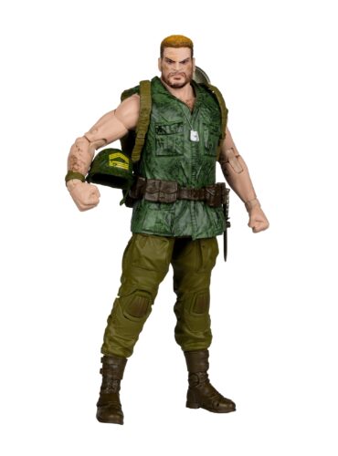 "McFarlane DC Multiverse Sergeant Rock Collector Edition figure, posed with military gear."