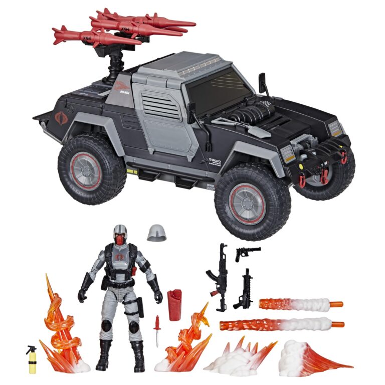 "G.I. Joe Classified Series Cobra Night Attack 4-WD Stinger vehicle with highly detailed driver figure."