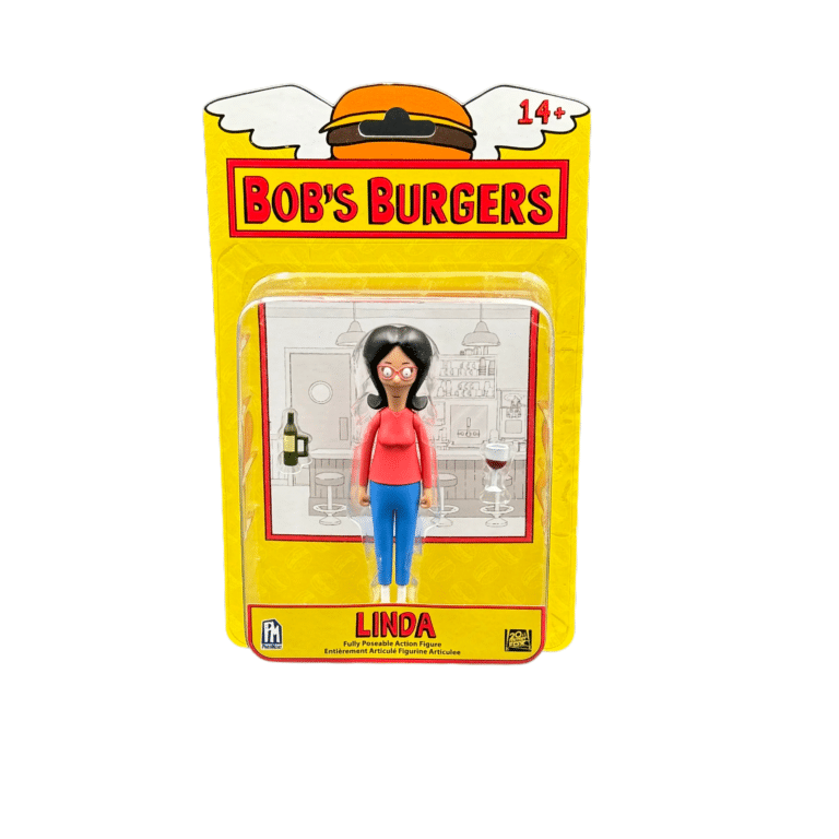 "5-inch poseable action figure of Linda Belcher from Bob's Burgers, Series 1 by PhatMojo, released in 2018."