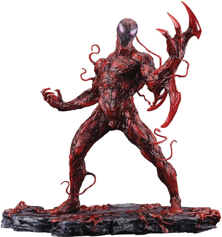 "1:10 scale Kotobukiya Marvel Carnage Renewal Edition ARTFX+ statue, featuring detailed sculpting and painting."