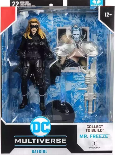 "7-inch McFarlane DC Multiverse Batgirl action figure with 22 points of articulation, based on Batman & Robin movie."