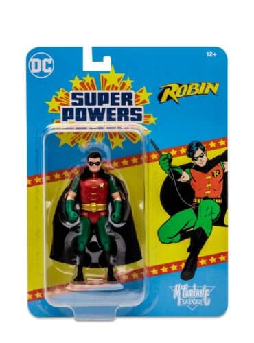 "McFarlane DC Super Powers Robin (Tim Drake) 4.5" action figure in themed blister card packaging."