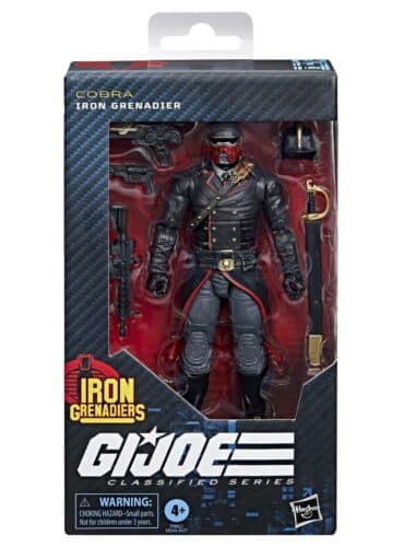 "Hasbro G.I. Joe Classified Series Iron Grenadier #132 6-Inch Action Figure with detailed accessories."