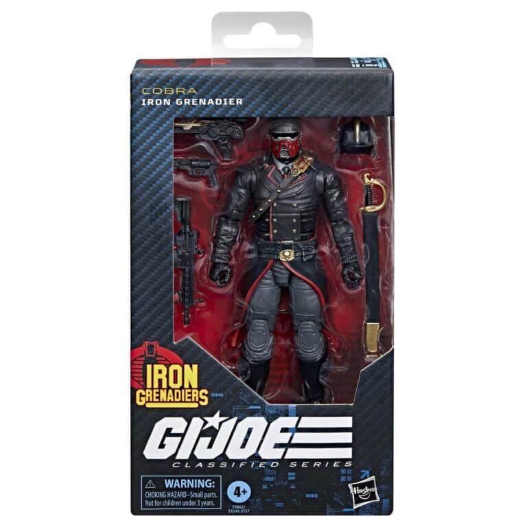 "Hasbro G.I. Joe Classified Series Iron Grenadier #132 6-Inch Action Figure with detailed accessories."