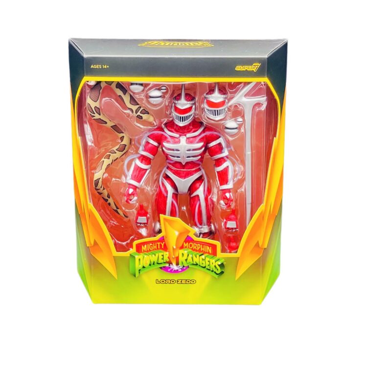 "7-inch Super7 ULTIMATES! Lord Zedd action figure from Mighty Morphin Power Rangers, with metallic exoskeleton, armor, and accessories."