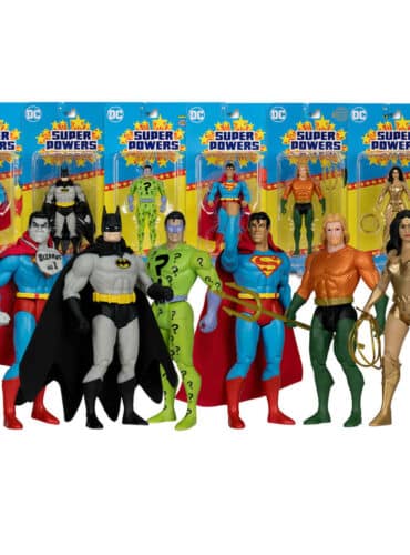 "Bundle of 6 McFarlane DC Super Powers Wave 9 action figures including Bizarro, Batman, Riddler, Superman, Wonder Woman, and Aquaman."