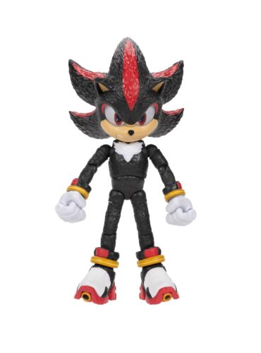 "5-inch Shadow action figure from Sonic the Hedgehog 3 movie by JAKKS, with 22 points of articulation."