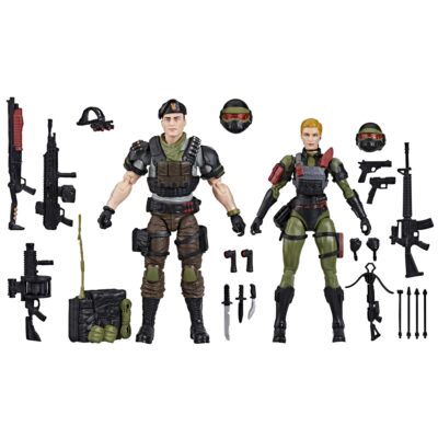 "G.I. Joe Classified Series Night Force Falcon & Quarrel action figures with multiple accessories and poseability features."