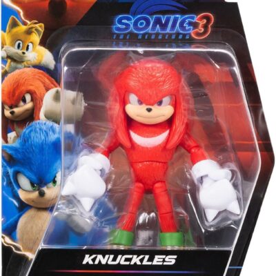 "Jakks Pacific 3.5-inch action figure of Knuckles from Sonic the Hedgehog, with articulated design and detailed red coloration."