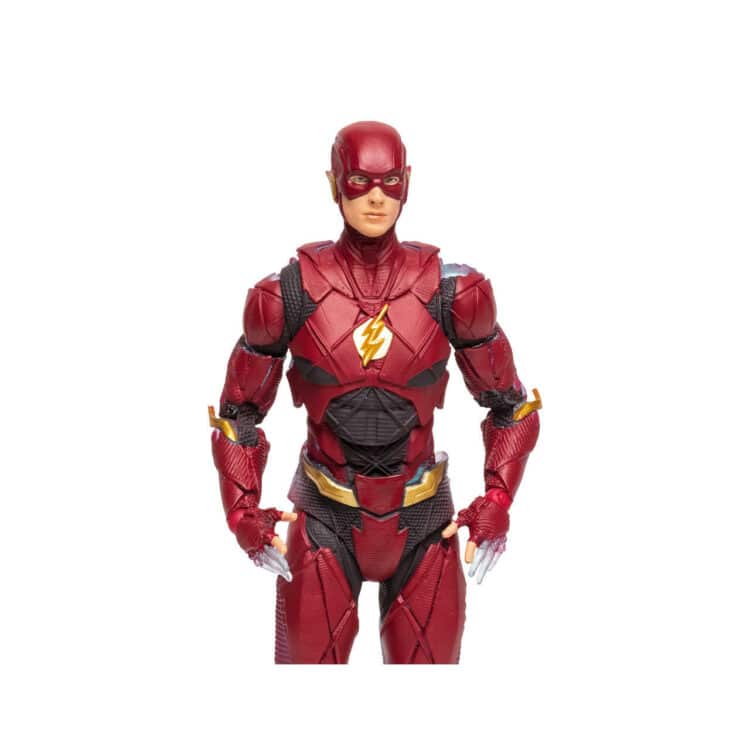 "McFarlane DC Multiverse Speed Force Flash action figure with ultra articulation, speed force lightning pieces, and a base."