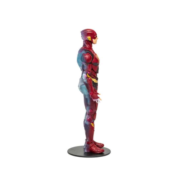 "McFarlane DC Multiverse Speed Force Flash figure with clear blue details, four lightning pieces, and art card."